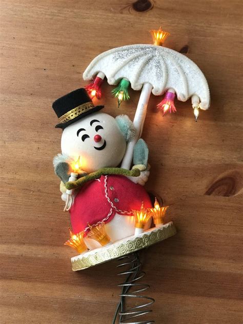 blue snowman tree topper|vintage snowman tree topper.